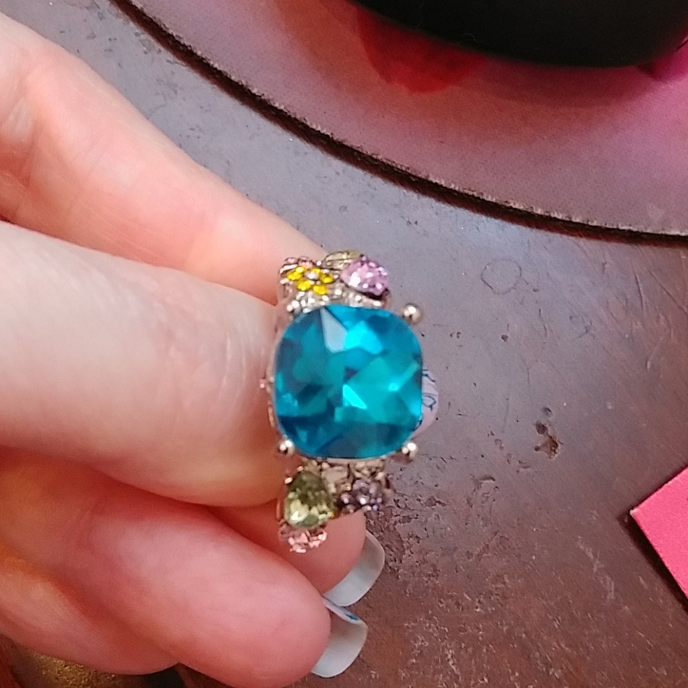 Colorful silver crystal ring - Picture 4 of 5
